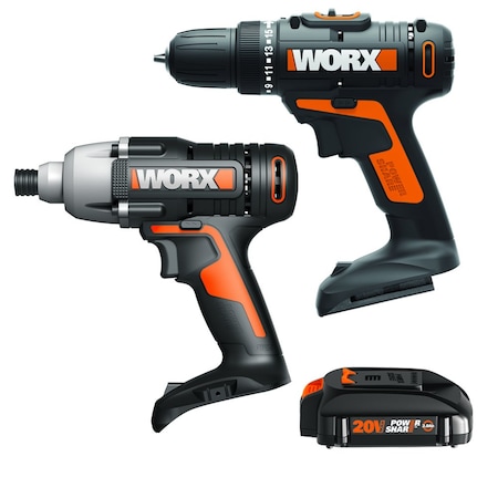 Worx 20V 2pc Drill and Impact Driver Combo Kit with Bag WX915L